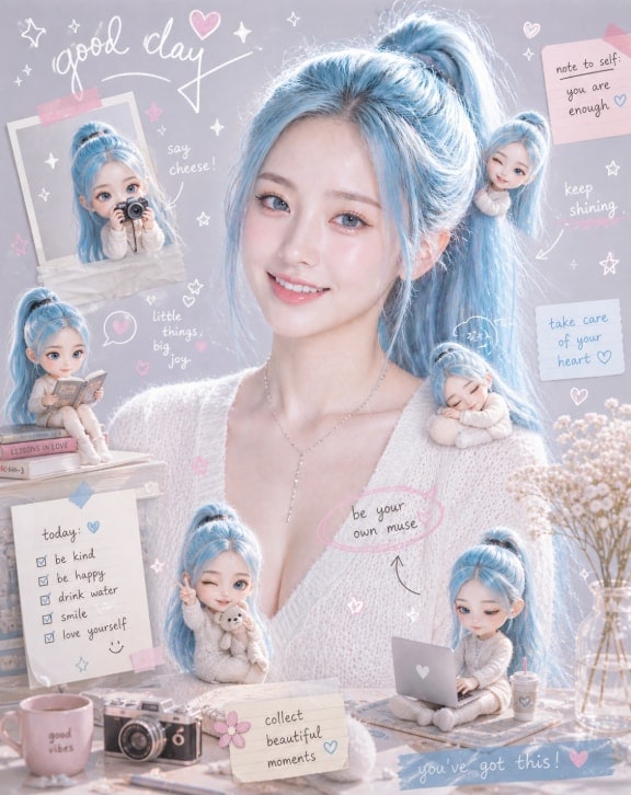迷你分身设定图像温馨剪贴簿