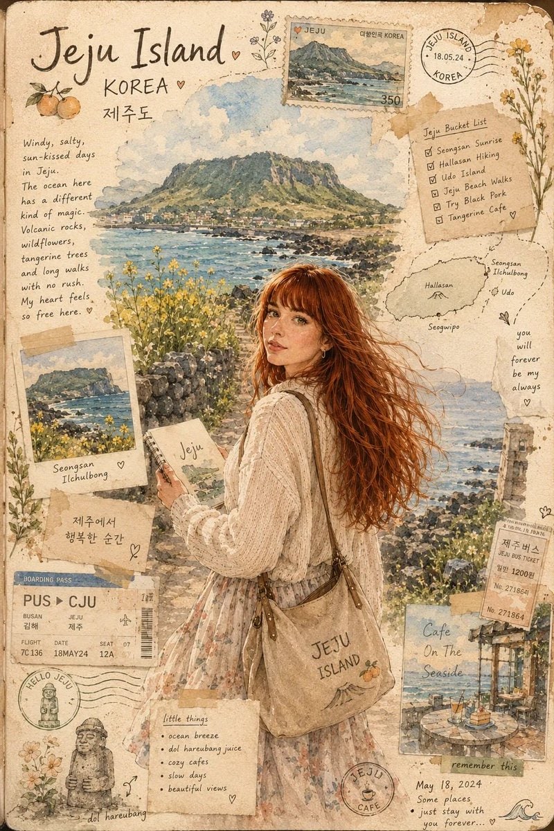 创作一幅梦幻的手工绘制(CITY)旅行手账插画