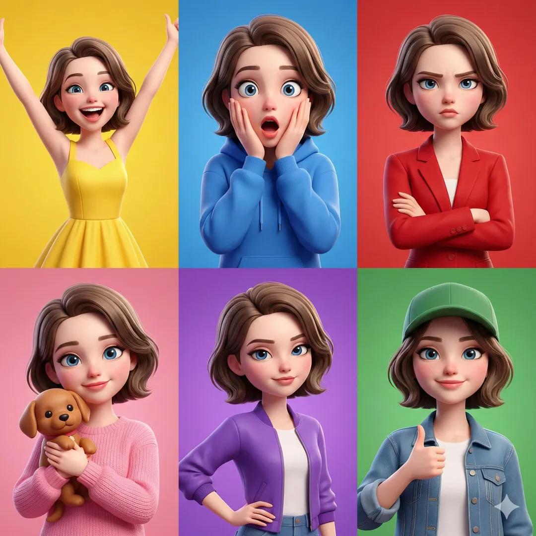 3D Pixar 风格动画女孩