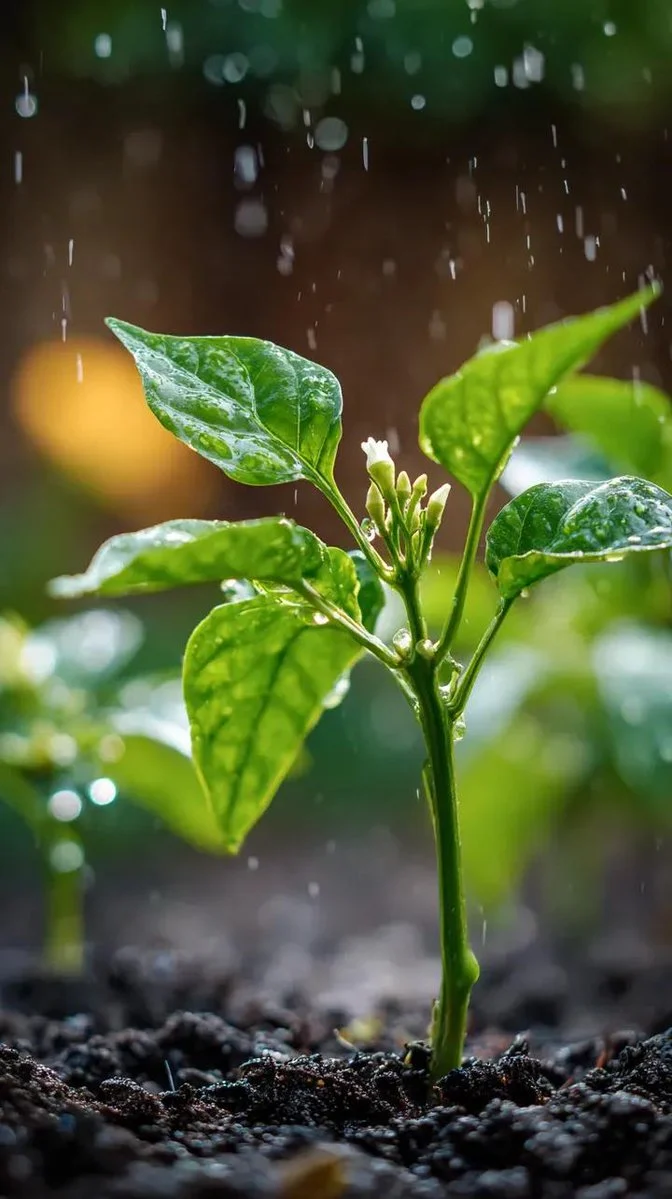 一株小辣椒植株