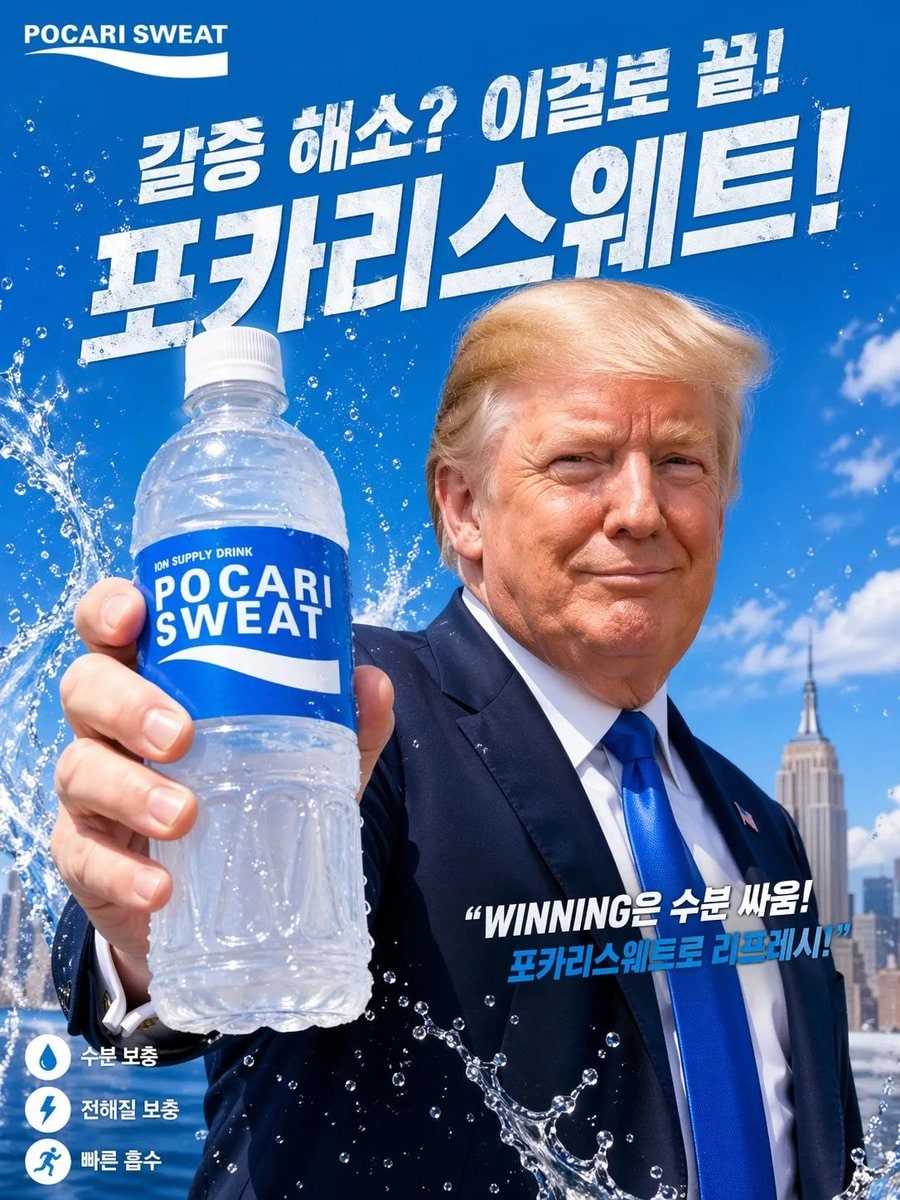 韩式运动饮料名人广告海报