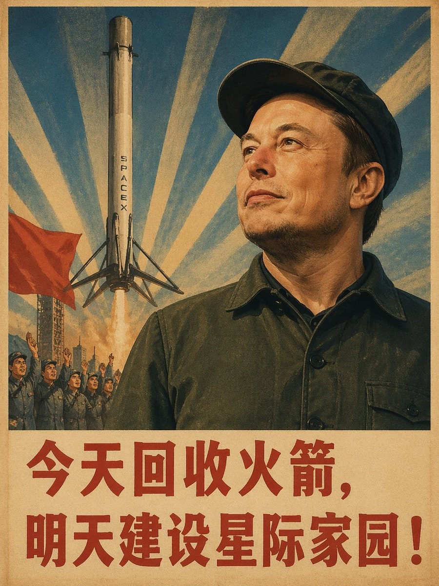 20 世纪中叶中国风格的复古社会主义宣传海报