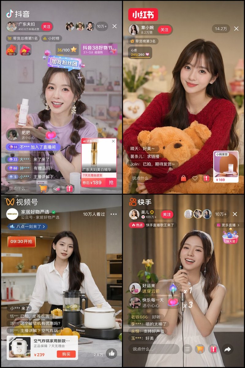 直播 App 界面样机