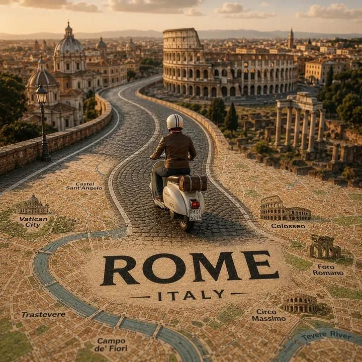 信息图/教育视觉 - 移轴旅行地图微缩模型
